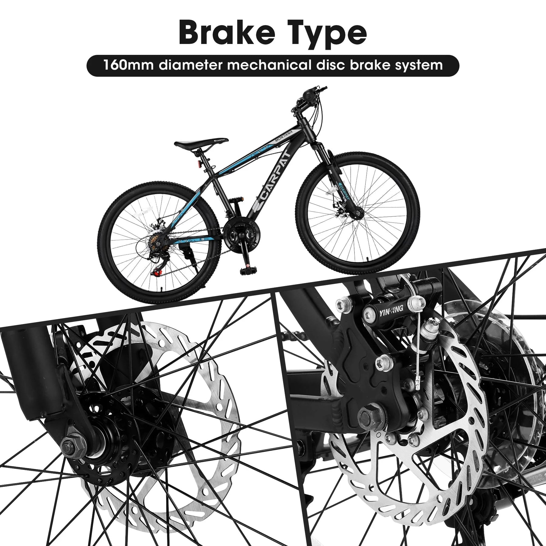 26" Mountain Bike, Aluminum Mountain Bike for Adult with Disc Brakes & Suspension